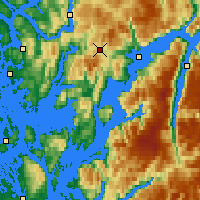 Nearby Forecast Locations - Kvamskogen - карта