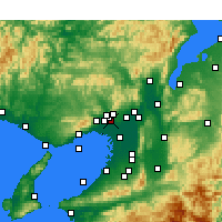 Nearby Forecast Locations - аэропорт Осака - карта