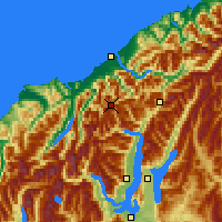 Nearby Forecast Locations - Mt Aspiring NP - карта