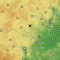 Nearby Forecast Locations - Моравске-Будеёвице - карта