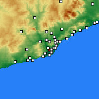 Nearby Forecast Locations - Корнелья-де-Льобрегат - карта
