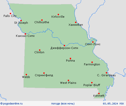 обзор Миссури Север. Америка пргностические карты