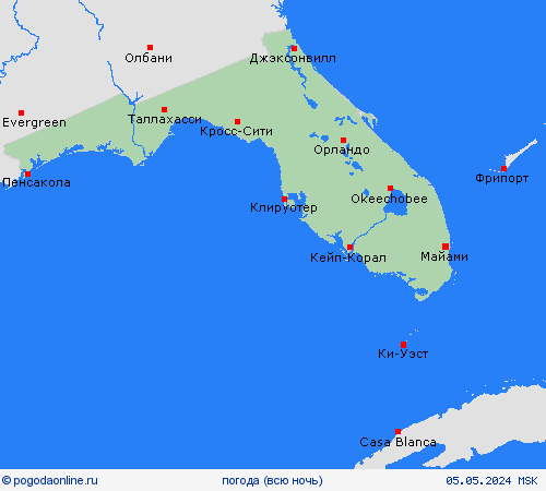 обзор Флорида Север. Америка пргностические карты