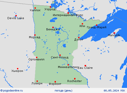 обзор Миннесота Север. Америка пргностические карты
