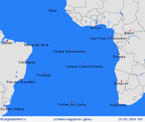 условия на дорогах Британские острова Африка пргностические карты