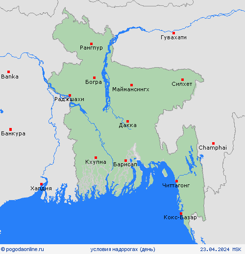 условия на дорогах Бангладеш Азия пргностические карты