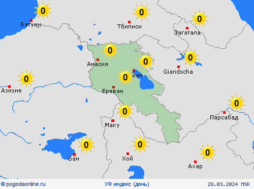 УФ индекс Армения Азия пргностические карты