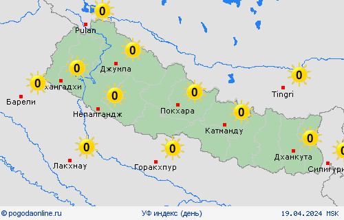 УФ индекс Непал Азия пргностические карты