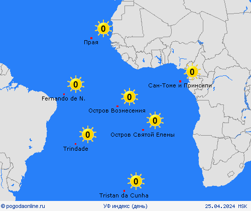 УФ индекс  Африка пргностические карты