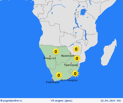 УФ индекс  Африка пргностические карты