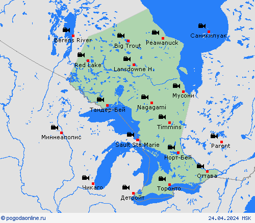 Веб-камера Онтарио Север. Америка пргностические карты