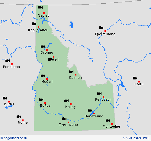 Веб-камера Айдахо Север. Америка пргностические карты