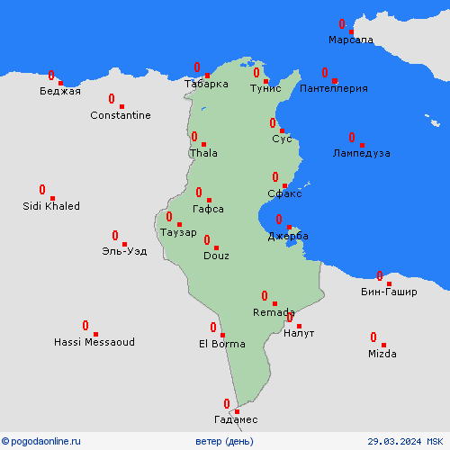 ветер Тунис Африка пргностические карты