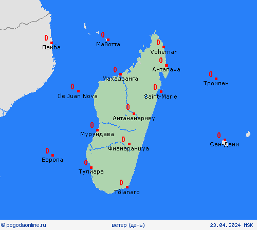 ветер Мадагаскар Африка пргностические карты