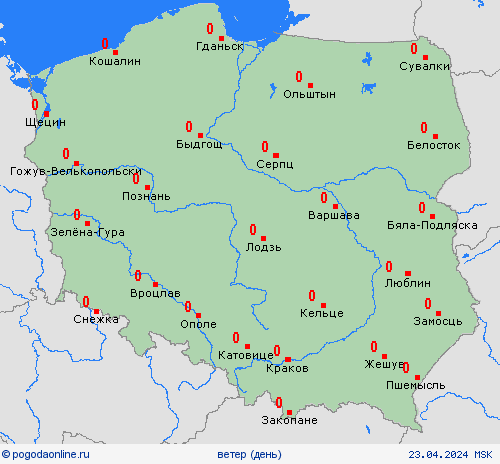 ветер Польша Европа пргностические карты