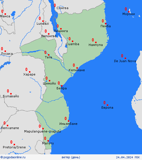 ветер Мозамбик Африка пргностические карты