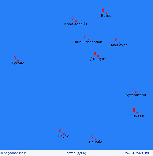 ветер Маршалловы Острова Океания пргностические карты