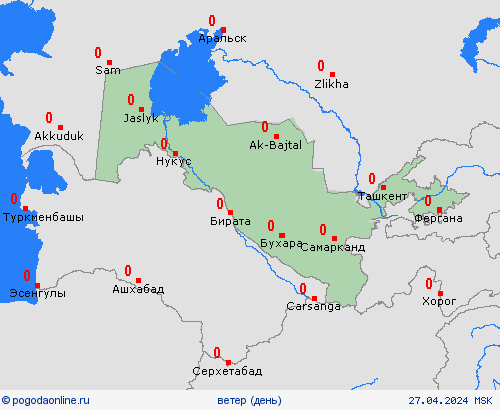 ветер Узбекистан Азия пргностические карты