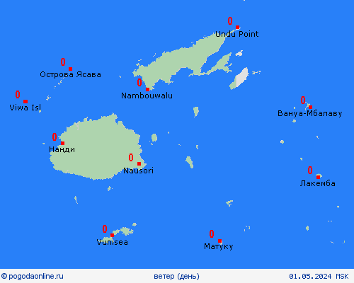 ветер Фиджи Океания пргностические карты