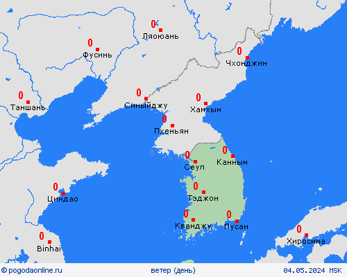 ветер Республика Корея Азия пргностические карты