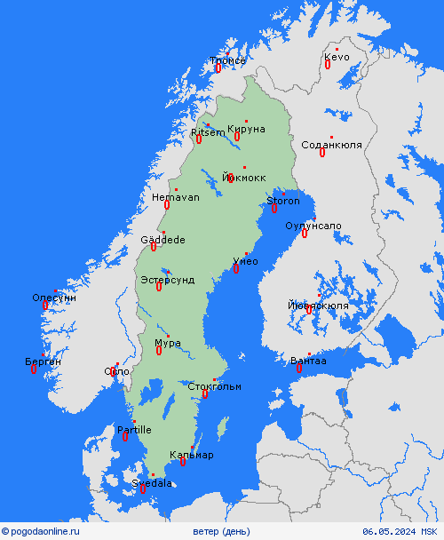 ветер Швеция Европа пргностические карты