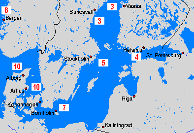 Балтийское море карты температуры воды