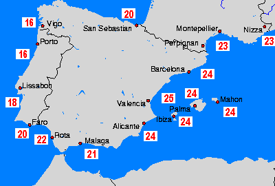 температура воды - Gibraltar-West - Вс апр 28