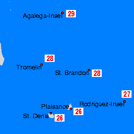 Маскаренские острова карты температуры воды