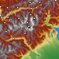 Nearby Forecast Locations - Monte Rosa-Plattje - карта