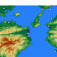 Nearby Forecast Locations - Токусима аэропорт - карта