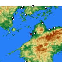 Nearby Forecast Locations - Мацуяма (аэропорт) - карта
