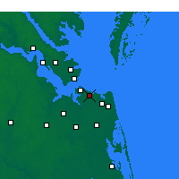 Nearby Forecast Locations - Norfolk IAP - карта