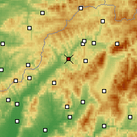 Nearby Forecast Locations - Поважска-Бистрица - карта
