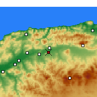Nearby Forecast Locations - El Attaf - карта