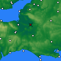 Nearby Forecast Locations - Гластонбери - карта