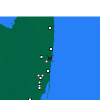 Nearby Forecast Locations - Помпано-Бич - карта