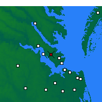 Nearby Forecast Locations - Ньюпорт-Ньюс - карта
