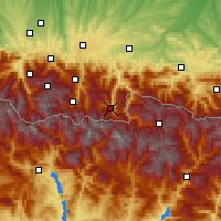Nearby Forecast Locations - Баньер-де-Люшон - карта
