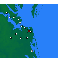 Nearby Forecast Locations - Верджиния-Бич - карта