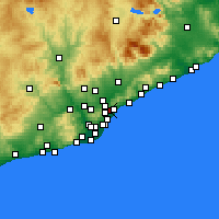 Nearby Forecast Locations - Санта-Колома-де-Граменет - карта