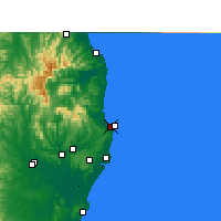 Nearby Forecast Locations - Байрон-Бей - карта