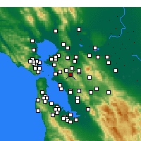Nearby Forecast Locations - Moraga - карта
