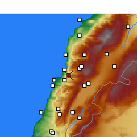 Nearby Forecast Locations - Bikfaya - карта