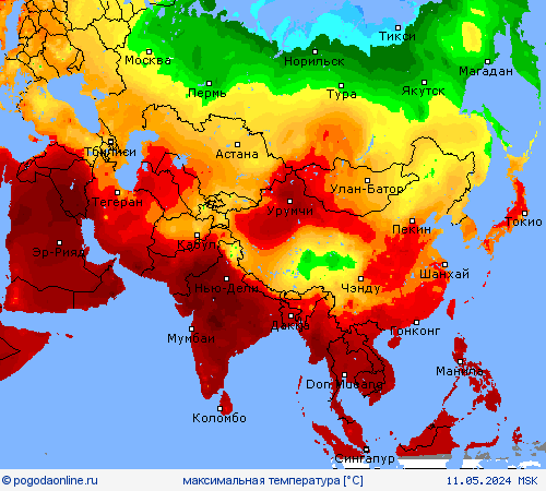 максимальная температура пргностические карты