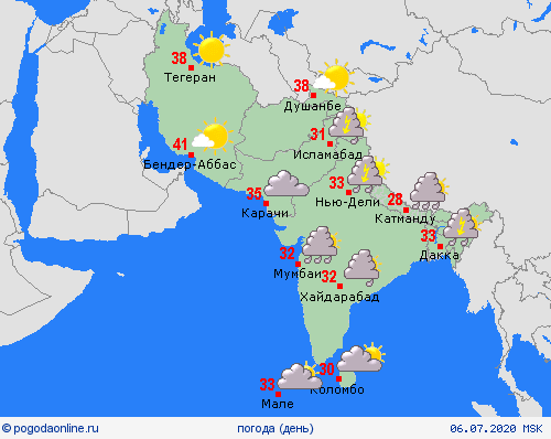 обзор  Азия пргностические карты
