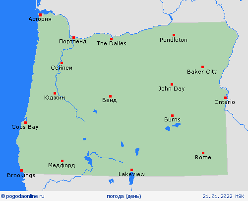 обзор Орегон Север. Америка пргностические карты