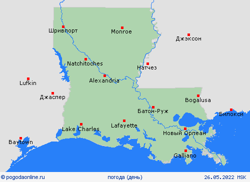 обзор Луизиана Север. Америка пргностические карты