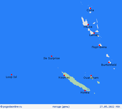 обзор Новая Каледония Океания пргностические карты