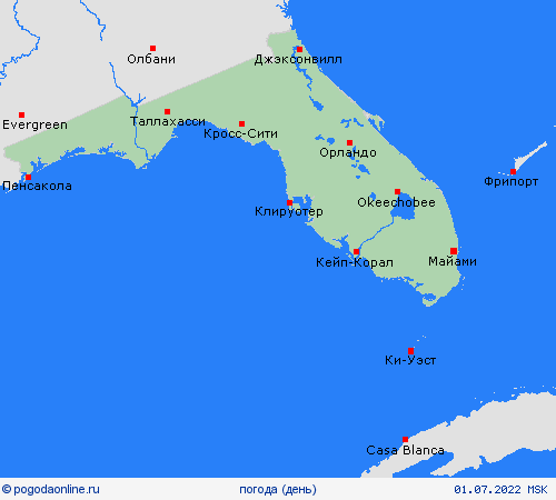 обзор Флорида Север. Америка пргностические карты