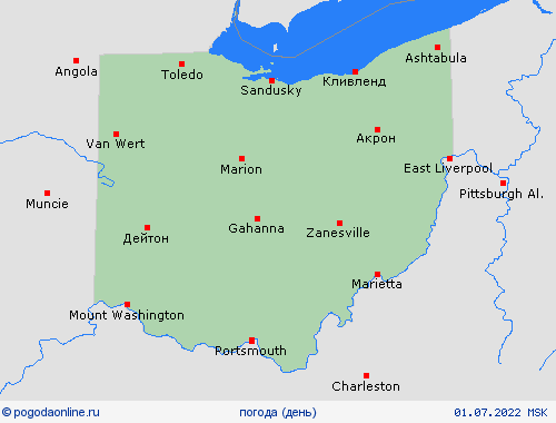 обзор Огайо Север. Америка пргностические карты